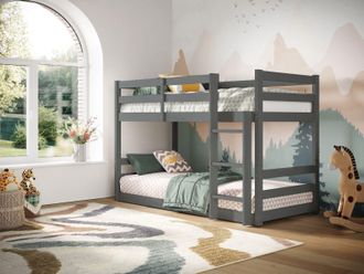 Flair Shasha Low Shorty Bunk Bed in Grey | Size: Junior