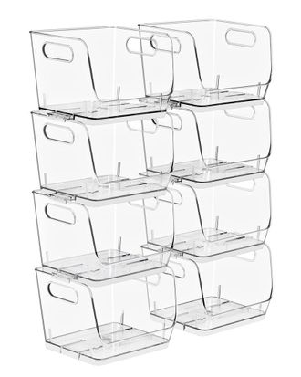 Sorbus Stackable Small Square Storage Bins - 8-Pack