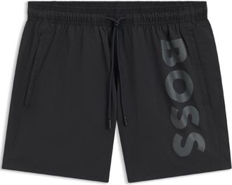 HUGO BOSS Heren Logo Geprinte Zwemshorts (Grijs)