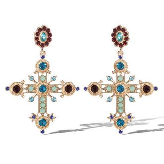 Jessica Simpson Boho Luxe Cross Drop Earrings in Gold at Nordstrom