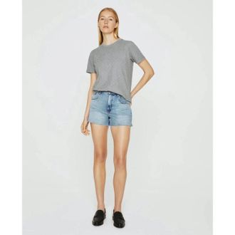 AG - Adriano Goldschmied Womens AG Jeans Hailey Cut-off Shorts Blue Denim Raw Hem Boyfriend KFC513