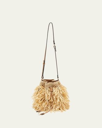 Ulla Johnson Gigi Fringe Drawstring Bucket Bag