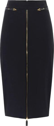 Elisabetta Franchi Gonna midi con zip - Nero