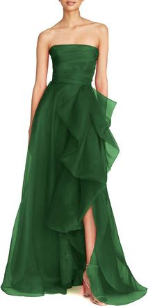 Theia Teresa Strapless Draped Gown in Thorn at Nordstrom, Size 14