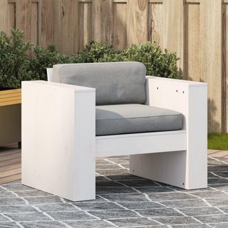 vidaXL Sof&aacute; De Jard&iacute;n Madera Maciza De Pino Blanco 79x60x62 Cm Vidaxl
