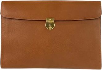Gucci Pre-owned Clutches, male, Brown, Size: ONE SIZE Pre-owned Leather Clutch Bag