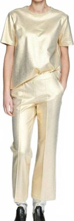 Vilagallo Metallic Tailored Pants In Gold