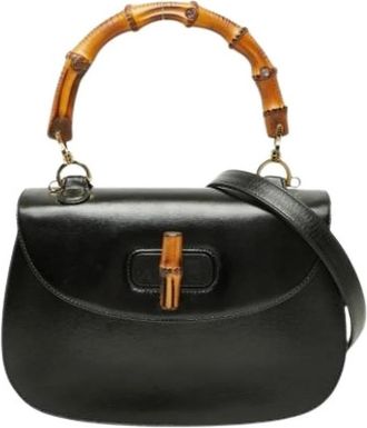 Gucci Pre-owned Vintage Schoudertas - Dames - Vintage Handtas - Zwart - ONE Size - Leer - Vintage