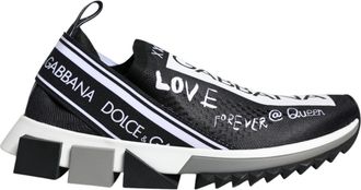 Dolce & Gabbana Black White Sorrento Low Top Sneakers Womens Shoes