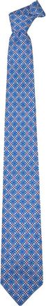 LUIGI BORRELLI NAPOLI Accessoires, Heren, Blauw, ONE Size, Zijden Bloem Das