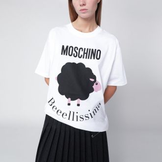 Moschino White T Shirt With Logo Print