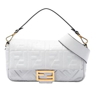 Fendi Pre-owned Baguette Satchel - Dames - Vintage Schoudertas - Wit - ONE Size - Leer - Vintage