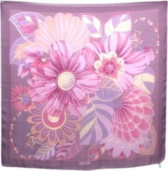 Ferragamo Pre-owned Scarves, female, Purple, Size: ONE SIZE Pre-owned Silk Scarf