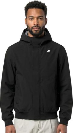 K-Way Black Logo Hood Jacket