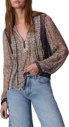 Rag & Bone Amaris Print Metallic Top in Beige Multi at Nordstrom Rack, Size X-Small