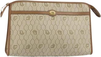 Dior Pre-owned Vintage Clutch Tas - Dames - Vintage Clutch - Beige - ONE Size - Leer - Vintage