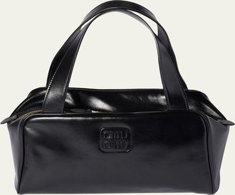 Miu Miu Bauletto Glossy Leather Top-Handle Bag