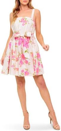 Flying Tomato Floral Fit & Flare Cotton Sundress in Ivory at Nordstrom Rack, Size Medium