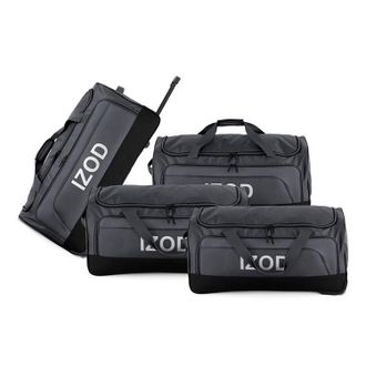 Izod Katy Travel Duffel 4-Piece Luggage Set - Lightweight Soft Shell Rolling Bag and Telescopic Handle