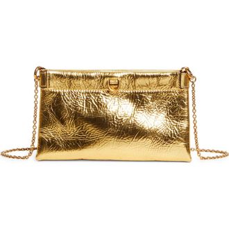 Etro Mini Talk Metallic Leather Clutch in Gold at Nordstrom