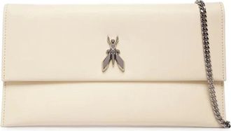 Patrizia Pepe Patrizia Pepe, Clutches, female, White, Size: ONE SIZE Fly Leather Clutch with Chain
