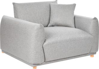 Beliani Sill&oacute;n De Sala De Estar Con Respaldo Tapizado En Tela Y Patas De Madera Gris Claro Jubek