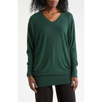 Go Couture V-Neck Dolman Tunic Sweater in Aventurine at Nordstrom Rack, Size X-Large