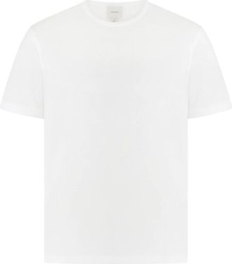 Calvin Klein Geborduurd Katoenen Crew-Neck T-shirt - Heren - T-shirts - Wit - 2XL - Katoen - Tops