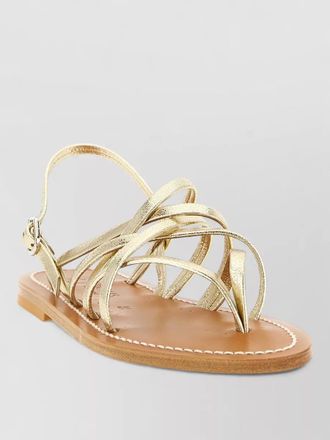 K.Jacques pandora flat sole metallic strappy sandals