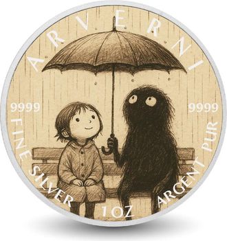 OEM Refugio Bajo La Lluvia - Susurros De Bondad, Moneda De Plata Fina De 1 Oz Coloreada