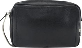 Ferragamo Pre-owned Clutches, female, Black, Size: ONE SIZE Pre-owned Leather Clutch