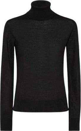 Dsquared2 Dsquared 2 - Trui - Heren - Coltruien - Zwart - XL - Wol - Truien & Vesten