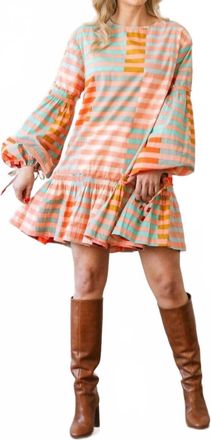 Sunshine Tienda Khai Mini Dress In Apricot Colorful Stripe