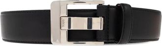 Tod's Soft Leather Belt With Silver Metal Buckle
