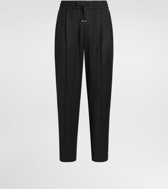 Dolce & Gabbana Flannel Jogging Trousers - Man Pants And Shorts Grey 48