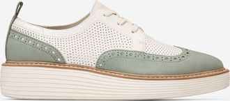Cole Haan Womens &Oslash;riginal Grand Platform Wingtip Oxford Shoes - Green Size 10.5