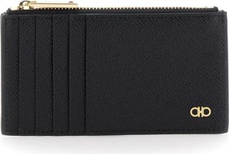Ferragamo Micro Gancio Portemonnee - Heren - Portefeuilles - Zwart - ONE Size - Leer - Accessoires