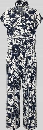 Betty Barclay Jumpsuit mit Schalkragen und Kapp&auml;rmeln in Marine, Gr&ouml;&szlig;e 36