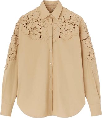 Ermanno Scervino Dames, Blouses & Shirts, Beige, Maat: 2XS Katoen