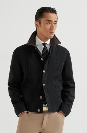 Brunello Cucinelli Garment-dyed outerwear jacket in Black at Nordstrom, Size 52 It
