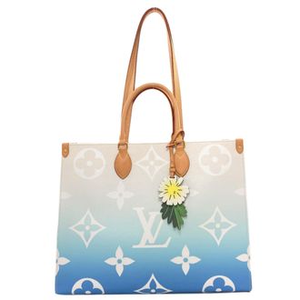 Louis Vuitton Light Blue White Monogram Tote Bag (Pre-Owned)