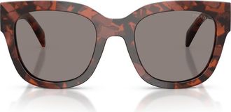 Prada 52mm Square Sunglasses in Amaranth Tortoise /Dark Grey at Nordstrom