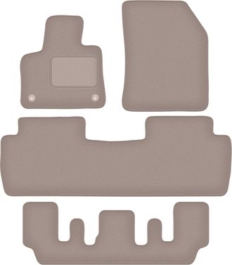OEM Alfombrillas De Terciopelo Para Coche: Peugeot 5008 Ii Crossover De 7 Plazas (2017-2020) Beige