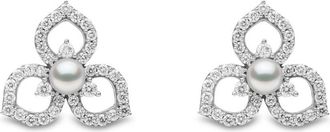Yoko London 18kt white gold Petal pearl and diamond earrings - women - 18kt White Gold/Diamond/Akoya Pearl - OS - Silver