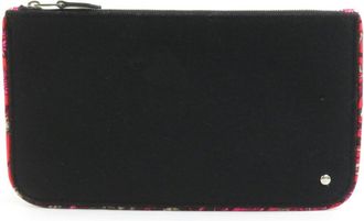 Hermès Black Multi-Color Red Color Felt Silk Pouch (Pre-Owned)