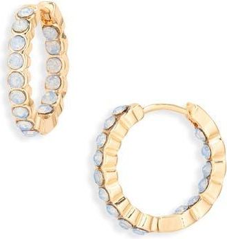 Nordstrom Rack Pav&eacute; Crystal Hoop Earrings in Light Sapphire- Gold at Nordstrom Rack