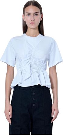 Cecilie Bahnsen Cbace T-Shirt - Tops - Mujer - Blanco - XS