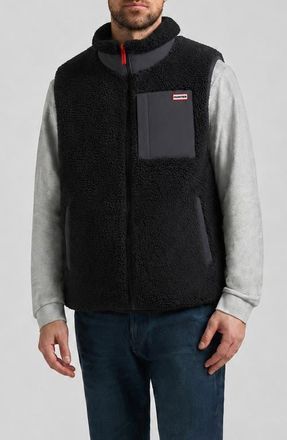 Hunter Noah Faux Shearling Vest in Black at Nordstrom, Size Xx-Large