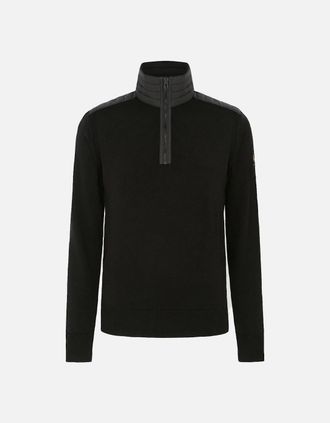 Belstaff Mens KILMINGTON 1/4 ZIP SWEATER - Black - Size: 38