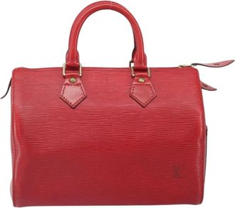 Louis Vuitton Speedy Handbag Epi Leather Red Leather Handbag (Pre-Owned)